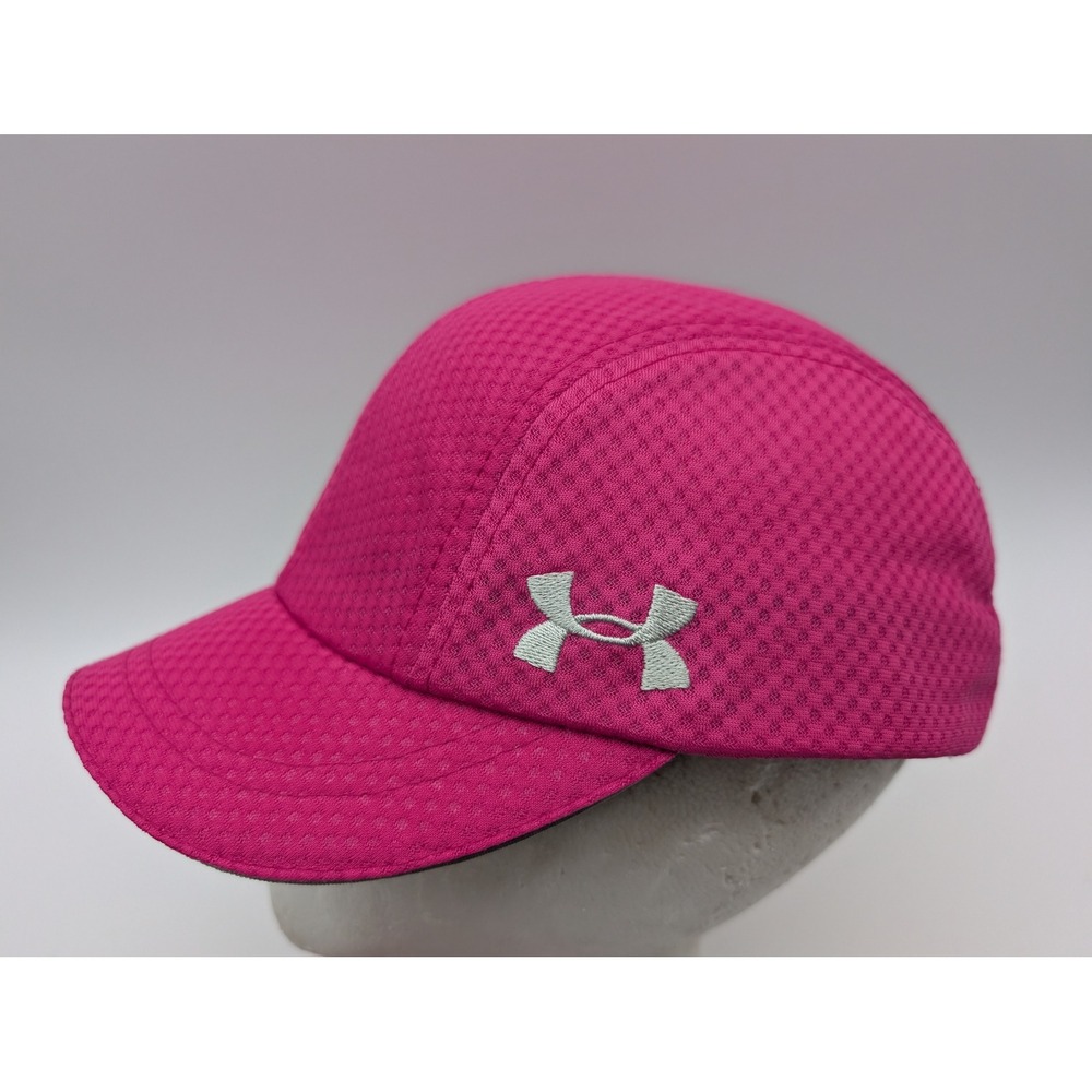 Under Armour Womens Pink Mesh Running Hat Reflective Logo Adjustable Cap 10012